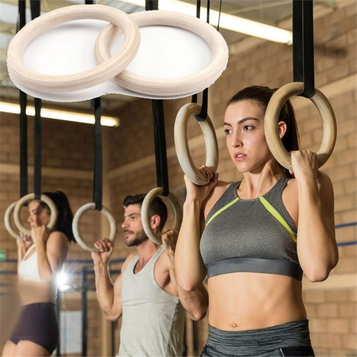 Gymnastic Ring Wood - Sommerschlussverkauf 2 Stück Tragbare Gymnastikringe aus